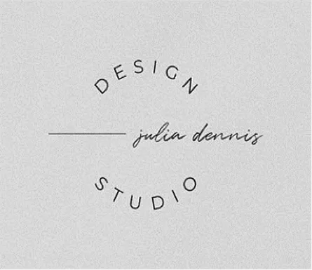 Circular Design Studio lettering paired with a handwritten Julia Dennis signature.
