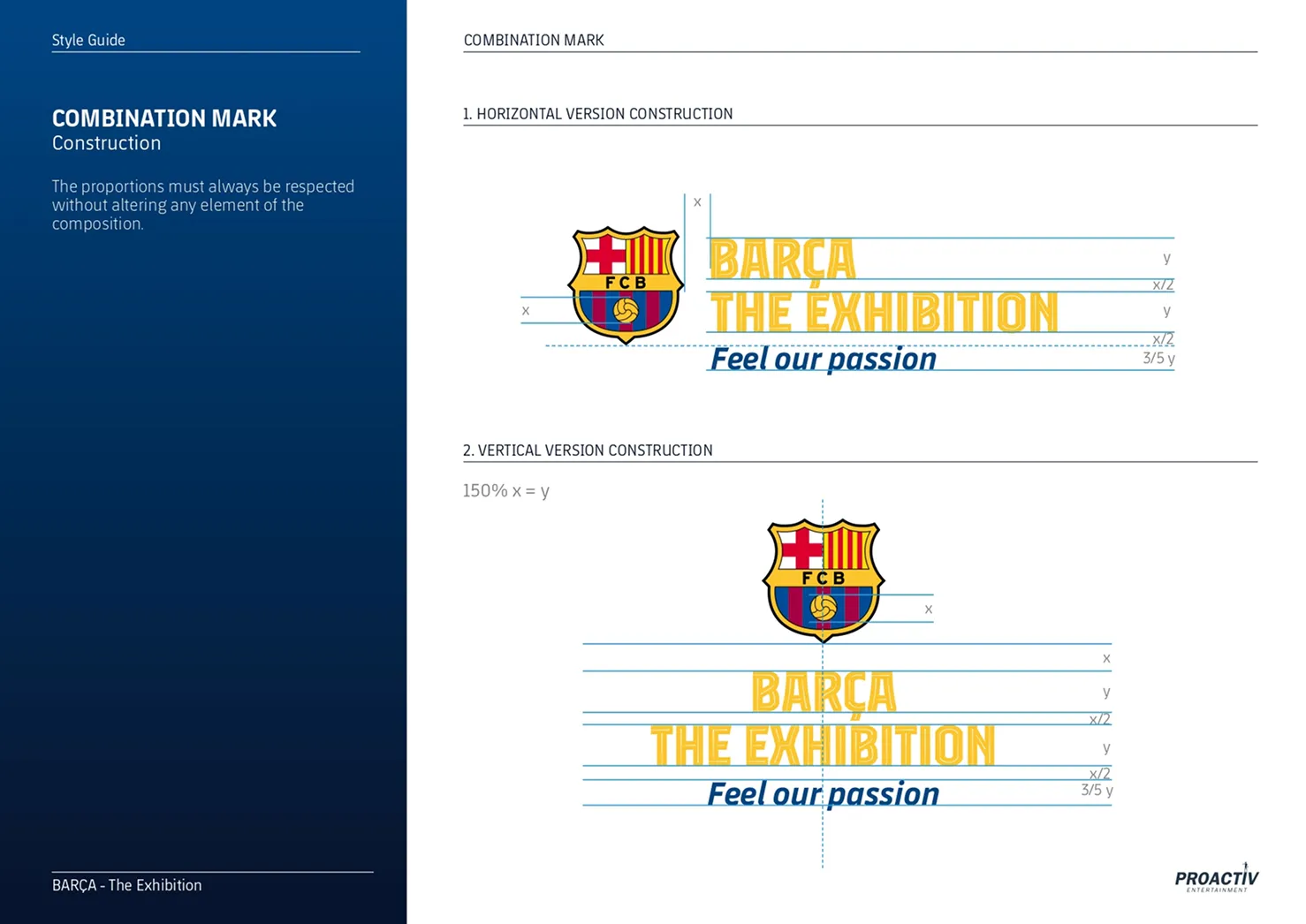 Horizontal and stacked logo lockups with spacing guides