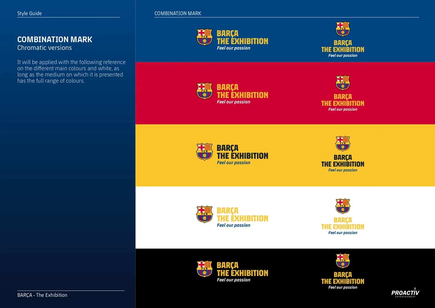 Logo applications on brand-color backgrounds
