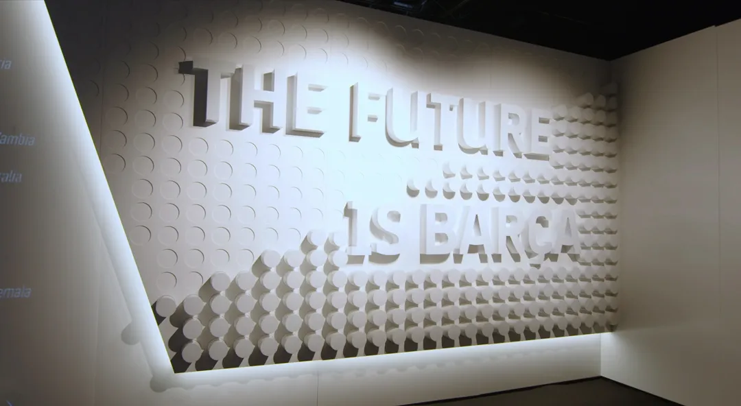 The Future is Barça wall typography and graphics